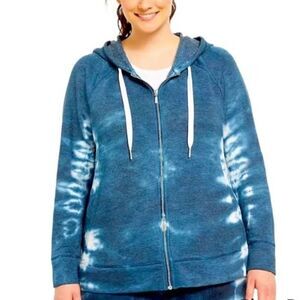 NWT LIVI Blue Tie-Dye Zip Up Sweatshirt - Size: 18/20